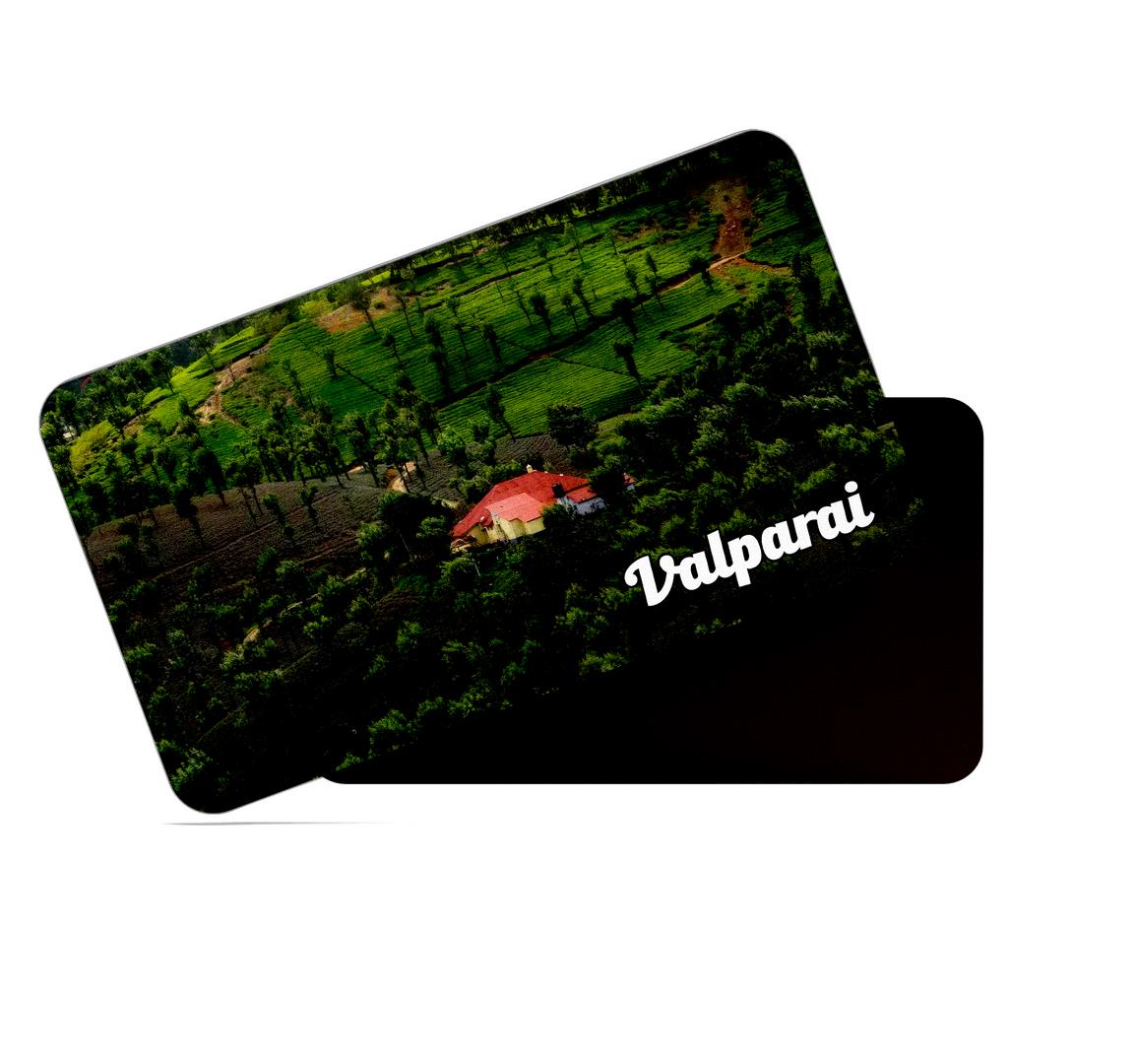 dhcrafts Multicolor Tamil Nadu Valparai Design Rectangular Rubber Matte Finish Fridge Magnet / Magnetic Card Pack of 1 (8.6cm x 5.4cm)